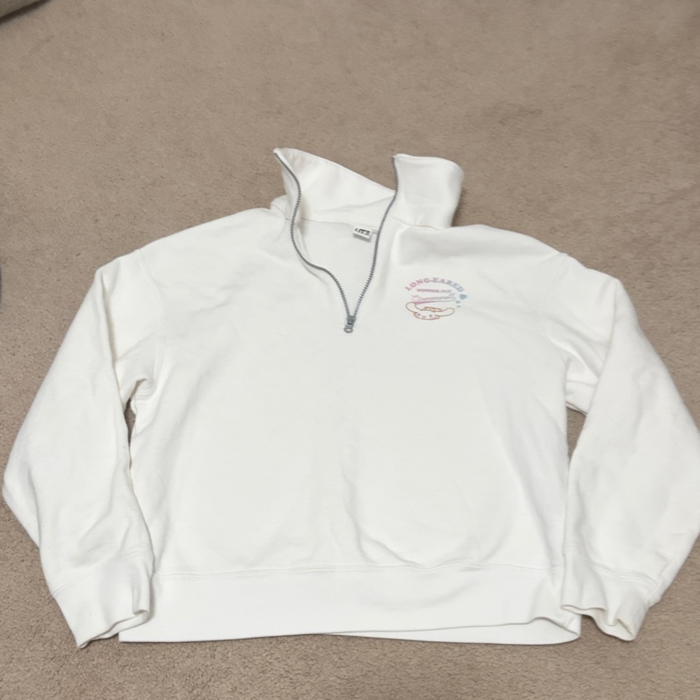 Girls White Quarter-Zip cinnamoroll Sweatshirt size 11/12